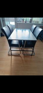 Eettafel + 6 stoelen, salontafel en tv meubel, Huis en Inrichting, Gebruikt, Rechthoekig, Ophalen
