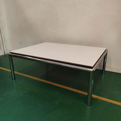 Vintage salontafel wit chrome, Huis en Inrichting, Tafels | Salontafels, Gebruikt, Minder dan 50 cm, 50 tot 100 cm, 100 tot 150 cm
