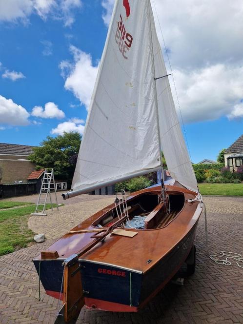 zeilboot spanker, Watersport en Boten, Open zeilboten, Gebruikt, Spanker, 3 tot 6 meter, Hout, Geen motor, Benzine, Ophalen