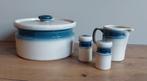 Wedgwood Blue Pacific melkkan peper zoutstel pan uit 1976, Ophalen