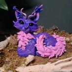 Fantasie paars-roze kat - handgemaakt sculptuur, Antiek en Kunst, Ophalen of Verzenden