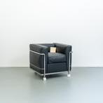 4x Cassina LC2 Le Corbusier Fauteuil Zwart Leer - Chroom, Huis en Inrichting, Niet ingevuld, Minder dan 75 cm, Niet ingevuld, Nieuw
