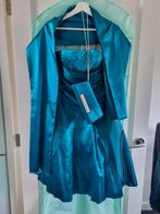 Juju & Christine jurk + schoenen + clutch + stola, Ophalen, Zo goed als nieuw, Groen, Galajurk