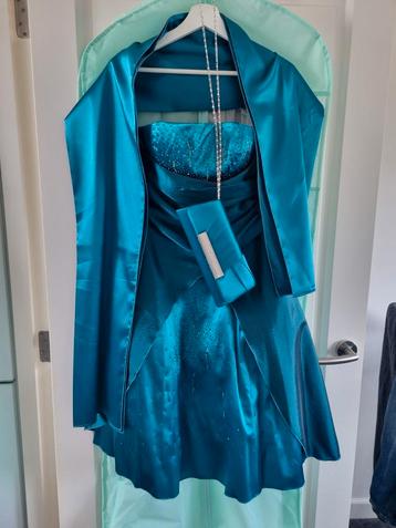 Juju & Christine jurk + schoenen + clutch + stola beschikbaar voor biedingen