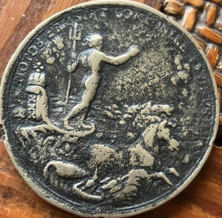 OUDE 1696 Beloningspenning Amsterdamse schutters, Postzegels en Munten, Penningen en Medailles, Brons, Verzenden
