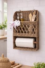 Mooie Riviera Maison rattan keukenrolhouder met opbergvak, Huis en Inrichting, Keuken | Keukenbenodigdheden, Ophalen of Verzenden