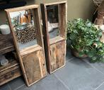 Indiase wandkast spiegelkast van old Truckwood spiegel India, Nieuw, Ophalen of Verzenden, https://verburgtvintage.nl/#contact