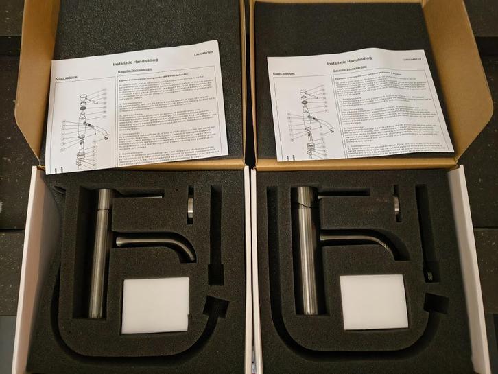 2 wastafel kranen nieuw in doos, Doe-het-zelf en Verbouw, Sanitair, Nieuw, Kraan, Chroom, Rvs, Ophalen of Verzenden