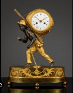 Gezocht antieke vuurvergulde neger/moor pendules, Antiek en Kunst, Antiek | Klokken, Ophalen of Verzenden
