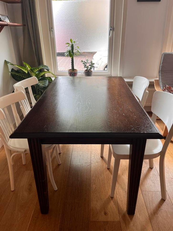Houten eettafel voor 4 personen, Huis en Inrichting, Tafels | Eettafels, Gebruikt, 50 tot 100 cm, 100 tot 150 cm, Vier personen
