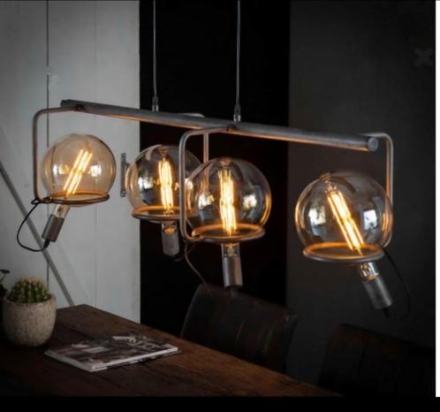 **Industriële Hanglamp - 4 Spots Rechthoekig Frame Design**, Huis en Inrichting, Lampen | Hanglampen, Nieuw, Metaal, Ophalen of Verzenden
