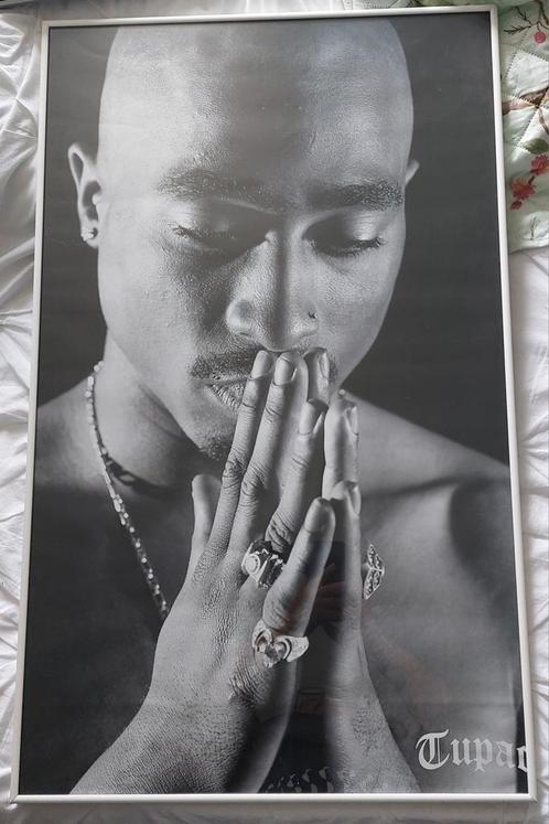 Ingelijste Tupac Poster, Huis en Inrichting, Woonaccessoires | Schilderijen, Tekeningen en Foto's, Zo goed als nieuw, Foto of Poster