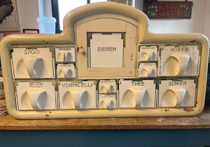 Oude Kruidenkast/Pottenrek - Nostalgisch, Antiek en Kunst, Antiek | Keukenbenodigdheden, Ophalen of Verzenden