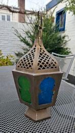 Marokkaanse hanglamp met glas-in-lood, Huis en Inrichting, Lampen | Hanglampen, Ophalen of Verzenden, Gebruikt, Glas, Minder dan 50 cm