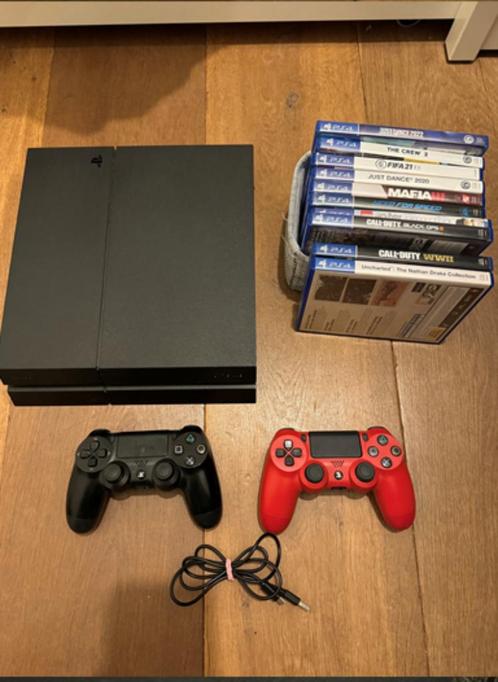 Playstation 4 + 10 games en 2 contollers, Spelcomputers en Games, Games | Sony PlayStation 4, Zo goed als nieuw, 3 spelers of meer