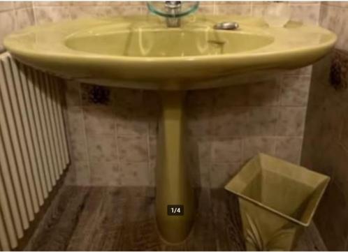 vintage wastafel + wc Villeroy&Boch moosgroen 60er, Verzamelen, Retro, Huis en Inrichting, Ophalen