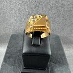 Gouden Ring | 18k | 7,6g | monogram+ slang | mt 19 | 395097, 19 tot 20, Ophalen of Verzenden, Dame, Goud