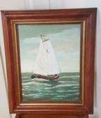 Olieverf op doek platbodem op zee van de Laan, Antiek en Kunst, Kunst | Schilderijen | Klassiek, Ophalen