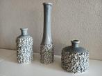 Schitterende set van drie vintage sculpurale kruiken / vazen, Steen, Overige kleuren, Ophalen of Verzenden, Zo goed als nieuw