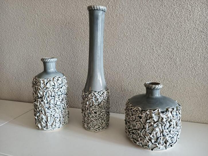 Schitterende set van drie vintage sculpurale kruiken / vazen, Huis en Inrichting, Woonaccessoires | Vazen, Zo goed als nieuw, Overige kleuren