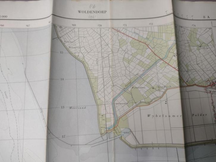8 A Woldendorp Wybelsum Termunten Heveskes Plattegrond 1961, Antiek en Kunst, Kunst | Litho's en Zeefdrukken, Ophalen of Verzenden