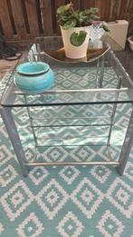 Glas salon tafel 3 lagen, Huis en Inrichting, Tafels | Salontafels, Ophalen, Gebruikt, 50 tot 100 cm, 50 tot 100 cm