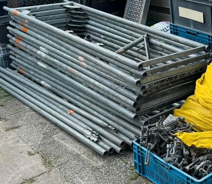 Gevelsteiger layher blitz, Doe-het-zelf en Verbouw, Steigers, Zo goed als nieuw, Overige typen, 5 meter of hoger, Ophalen