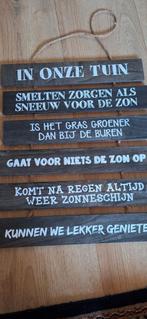 Tuinbord met spreuken (nieuw), Ophalen of Verzenden