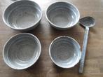 Emaille set schalen en lepel, Antiek en Kunst, Antiek | Emaille, Verzenden
