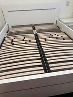 Wit bed met lattenbodem, Wit, Tweepersoons, Ophalen of Verzenden, Zo goed als nieuw