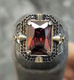 Zilveren 925 heren ring met Ruby steen, Ophalen of Verzenden, Nieuw, Zilver, Heer