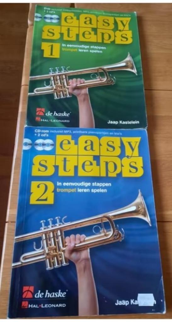 Stap voor stap trompet leren-Easy steps dl 1+ 2 (+cd's, dvd), Muziek en Instrumenten, Bladmuziek, Gebruikt, Les of Cursus, Overige genres