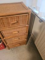 Lade kastje riet set 2 stuks met 2 stoelen, Huis en Inrichting, Kasten | Ladekasten, Ophalen, Gebruikt, 1 of 2 laden, 50 tot 100 cm