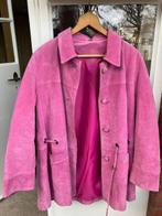 Fuchsia roze suéde jas mt 42 -  Y2K, Maat 46/48 (XL) of groter, Ophalen of Verzenden, Roze, Onbekend