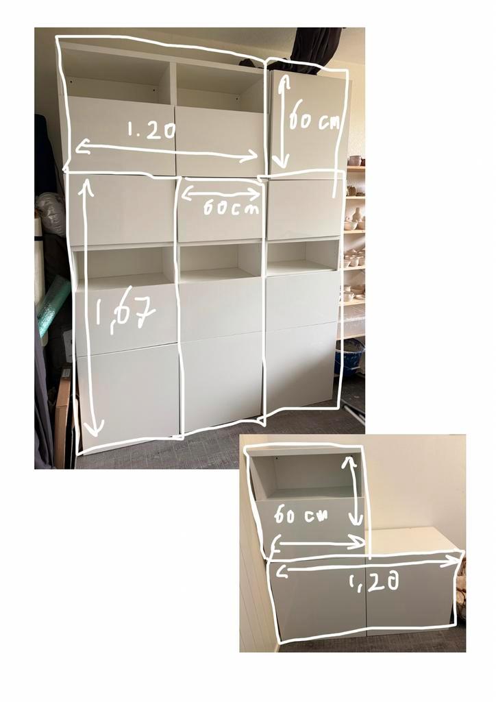 IKEA Besta kast systeem hoogglans wit - Selsviken deurtjes, Huis en Inrichting, Kasten | Kledingkasten, Gebruikt, 150 tot 200 cm
