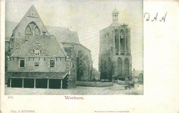Workum. - kar kerk - ongelopen, Verzamelen, Ansichtkaarten | Nederland, Ongelopen, Noord-Brabant, Voor 1920, Ophalen of Verzenden