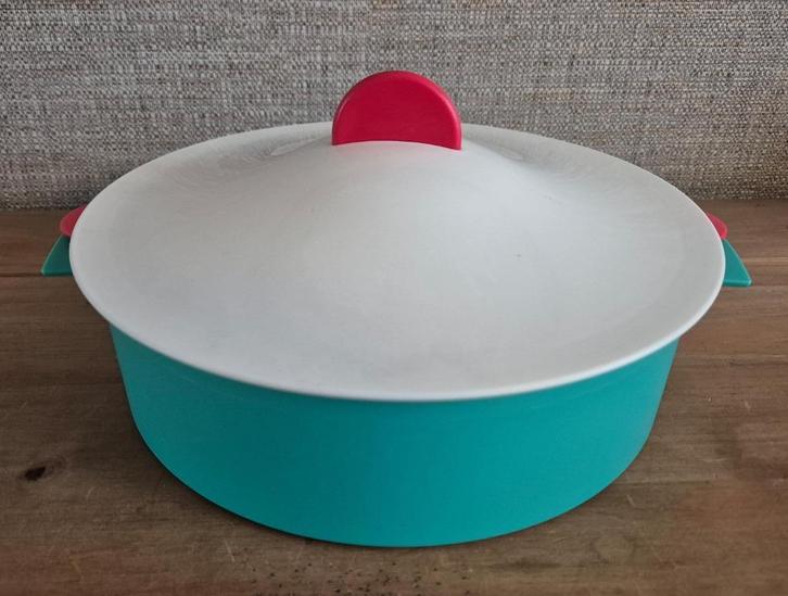 Tupperware stoompan Groen-rood en wit Ø 23cm, Huis en Inrichting, Keuken | Tupperware, Zo goed als nieuw, Overige typen, Groen