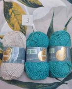 3 bollen wol turquoise en beige (Alison & Mae), Ophalen of Verzenden, Nieuw, Breien of Haken, Wol of Garen