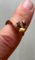 Prachtige bijzondere gouden ring met steentjes, Ophalen of Verzenden, Met edelsteen, Dame, Goud