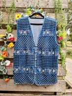Super mooi vintage denim geborduurd gilet, Ophalen of Verzenden, Zo goed als nieuw, Maat 46/48 (XL) of groter, Blauw