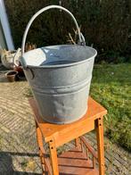 Zinken emmer / bloempot met handgreep, Ophalen, Gebruikt, Zink, Met handgreep