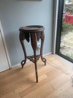 Antieke Planten tafel hout marmer olifanten snijwerk, Ophalen of Verzenden