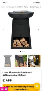Livin' Flame Buitenhaard Milton met Grillplaat, Tuin en Terras, Ophalen of Verzenden, Gebruikt