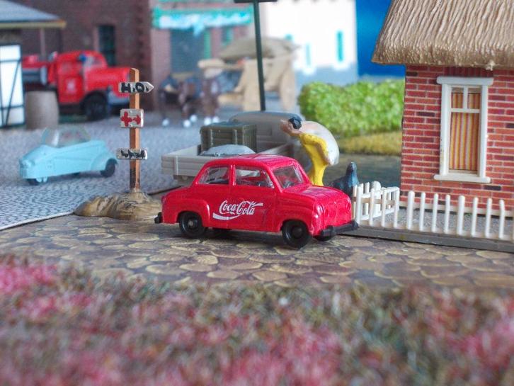 Goggomobil 250 - IMU Coca Cola, Hobby en Vrije tijd, Modelauto's | 1:87, Zo goed als nieuw, Auto, Rietze, Ophalen of Verzenden