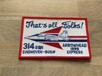 LUCHTMACHT KLU 314 SQN NF-5 BADGE EMBLEEM PATCH, Ophalen of Verzenden, Zo goed als nieuw, Patch, Badge of Embleem