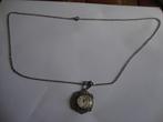 zilveren velona horloge aan lange zilveren ketting, Overige merken, Staal, Gebruikt, Staal