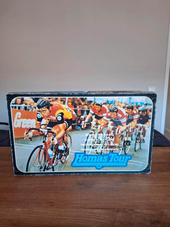 Homas Tour Wielrenspel - Vintage!, Hobby en Vrije tijd, Gezelschapsspellen | Bordspellen, Gebruikt, Een of twee spelers, Drie of vier spelers