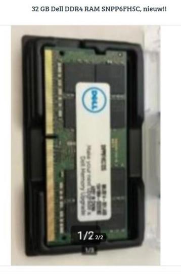 Laptop geheugen 32 GB Dell DDR4 RAM SNPP6FH5C, nieuw!! beschikbaar voor biedingen