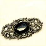 Een mooie broche met zwarte steen, 4 tot 7 cm, Zo goed als nieuw, Zilver, Verzenden