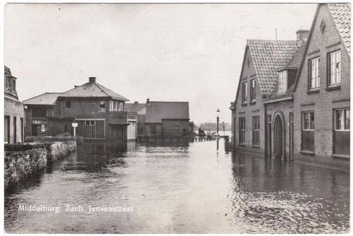 Kaart Middelburg Zacharias Jansenstraat Inundatie Oorlog WO2, Verzamelen, Ansichtkaarten | Nederland, Ongelopen, Zeeland, 1940 tot 1960